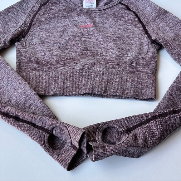 Gymshark Seamless Flex Purple Long Sleeve Crop Top Size XS - Picture 7 of 7